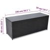 Patio Storage Box Black 59" x 19.7" x 23.6" Poly Rattan