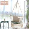 Hanging Hammock Chair with 330 Pound Capacity and Cotton Rope Handwoven Tassels Design