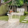 Hanging Hammock Chair with 330 Pound Capacity and Cotton Rope Handwoven Tassels Design