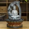 11 Inch Buddha Fountain Fengshui Indoor Tabletop Decorative Waterfall Kit with Submersible Pump for Office and Home Decor