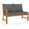 4 Piece Patio Lounge Set with Cushion Solid Acacia Wood