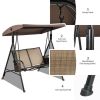 2-Person Patio Swing with Adjustable Canopy and 2 Storage Pockets