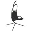 Garden Swing Chair with Cushion Black Oxford Fabric and Steel