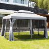 Grand Patio 10x13 Ft 2-tier Patio Gazebo, Outdoor Canopy with Mosquito Netting and Shade Curtains, Sturdy Straight Leg Tent for Backyard & Party