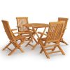 5 Piece Patio Dining Set Solid Teak Wood