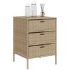 Patio Storage Cabinet Beige 21.7" x 23.2" x 31.5" Poly Rattan