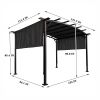 12 x 9 Ft Outdoor Pergola Patio Gazebo,Retractable Shade Canopy,Steel Frame Gray Gazebo,Sun Shelter Pergola for Gardens,Terraces  Backyard