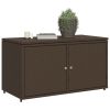 Patio Storage Cabinet Brown 43.3" x 21.7" x 23.8" Poly Rattan