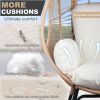 Patio PE Wicker Egg Chair Model 2 with Natural Color Rattan Beige Cushion and Side Table