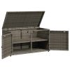 Patio Storage Cabinet Gray 43.3" x 21.7" x 23.8" Poly Rattan