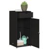 Patio Storage Cabinet Black 21.7" x 21.7" x 43.7" Poly Rattan