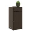 Patio Storage Cabinet Brown 21.7" x 21.7" x 43.7" Poly Rattan