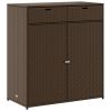 Patio Storage Cabinet Brown 41.3" x 21.7" x 44.5" Poly Rattan