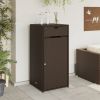 Patio Storage Cabinet Brown 21.7" x 21.7" x 43.7" Poly Rattan