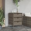 Patio Storage Cabinet Gray 21.7" x 23.2" x 31.5" Poly Rattan