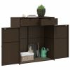 Patio Storage Cabinet Brown 41.3" x 21.7" x 44.5" Poly Rattan