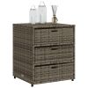 Patio Storage Cabinet Gray 21.7" x 23.2" x 27.2" Poly Rattan