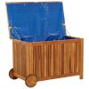 Patio Storage Box with Wheels 35.4" x 19.7" x 22.8" Solid Wood Acacia