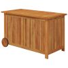 Patio Storage Box with Wheels 35.4" x 19.7" x 22.8" Solid Wood Acacia