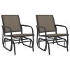 Garden Glider Chairs 2 pcs Brown 24" x 29.9" x 34.3" Textilene & Steel