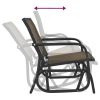 Garden Glider Chairs 2 pcs Brown 24" x 29.9" x 34.3" Textilene & Steel