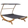 Patio Lounge Bed with Canopy 65" x 79.9" x 54.3" Solid Bent Wood Anthracite