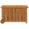 Patio Storage Box with Wheels 35.4" x 19.7" x 22.8" Solid Wood Acacia