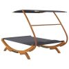 Patio Lounge Bed with Canopy 65" x 79.9" x 54.3" Solid Bent Wood Anthracite