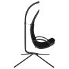 Garden Swing Chair with Cushion Black Oxford Fabric and Steel