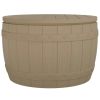 3-in-1 Patio Storage Box Light Brown Polypropylene