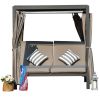 Direct Wicker 2-Person Outdoor Patio Sunbed Steel Lounge With Canopy and Curtain