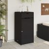 Patio Storage Cabinet Black 21.7" x 21.7" x 43.7" Poly Rattan