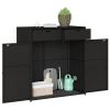 Patio Storage Cabinet Black 41.3" x 21.7" x 44.5" Poly Rattan