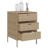 Patio Storage Cabinet Beige 21.7" x 23.2" x 31.5" Poly Rattan