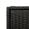 Patio Storage Cabinet Black 21.7" x 21.7" x 43.7" Poly Rattan