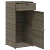 Patio Storage Cabinet Gray 21.7" x 21.7" x 43.7" Poly Rattan