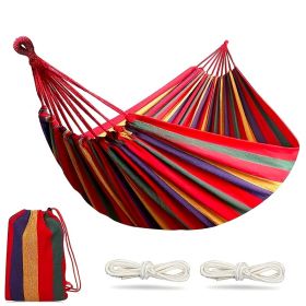 Outdoor Garden Camping Hammock With Tree Straps For Hanging; Durable Hammock Holds Up To 450 lbs; Portable Hammock With Travel Bag Perfect For Outdoor (Color: Red, size: 260*80CM)