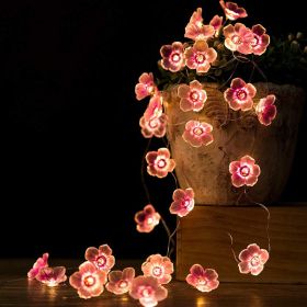 Cherry Blossom LED Lights String Small Fairy Lights Easter Halloween Wedding Scene Holiday Party Holiday Decorative Lights Bedroom (size: 9.9ft/30LED)