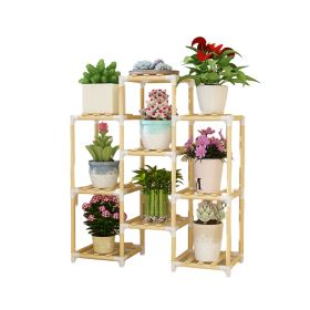 Wooden Multi-Tiered Plant Stand Perfect for Indoor and Outdoor Flower Display (size: A7)