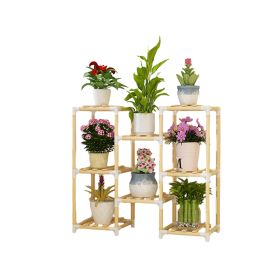 Wooden Multi-Tiered Plant Stand Perfect for Indoor and Outdoor Flower Display (size: A6)