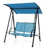 2-Seat Outdoor Canopy Swing with Comfortable Seat Fabric and Heavy-duty Metal Frame