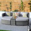 Direct Wicker 4-Piece Outdoor Sofa Daybed Set Patio Furniture Sunbed