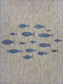 Home Decor Indoor/Outdoor Accent Rug Natural Stylish Classic Pattern Design (Color: Blue, size: 7'9" X 9'9")