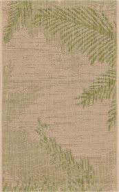 Home Decor Indoor/Outdoor Accent Rug Touch Of Palm Accent Rug (Color: Beige | Pea, size: 3'0" X 5'0")