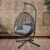 Outdoor Rattan Hanging Oval Egg Chair