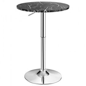 Pub Bar Table 24 Inch Round Bistro Bar Cocktail Table (Color: Black, size: 24 Inch)