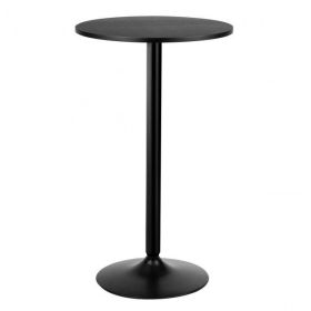 Pub Bar Table 24 Inch Round Bistro Bar Cocktail Table (Color: All Black, size: 24 Inch)