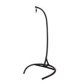 Hammock Chair Stand (Stand Only), C Stand for Hanging Egg Chair/Swing Chair, Indoor/Outdoor Hanging Chair Stand Only, Heavy Duty 330Lbs Capacity (Color: Black)