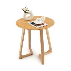 Round End Table Sofa Side Table for Indoor & Outdoor (Type: End Table, Color: Natural)