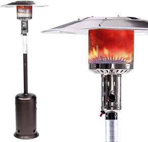 LEGACY HEATING Delta X3 Outdoor Heater, Propane Heater, Outdoor Propane Patio Heater w/Wheels, 47,000 BTU Outdoor Patio Heater for Home or Commercial (Color: Mocha, Form Factor: Tower)